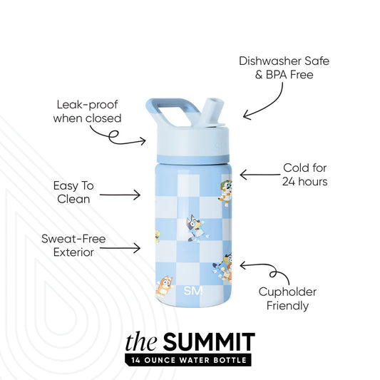 Summit Kids Water Bottle with Straw Lid