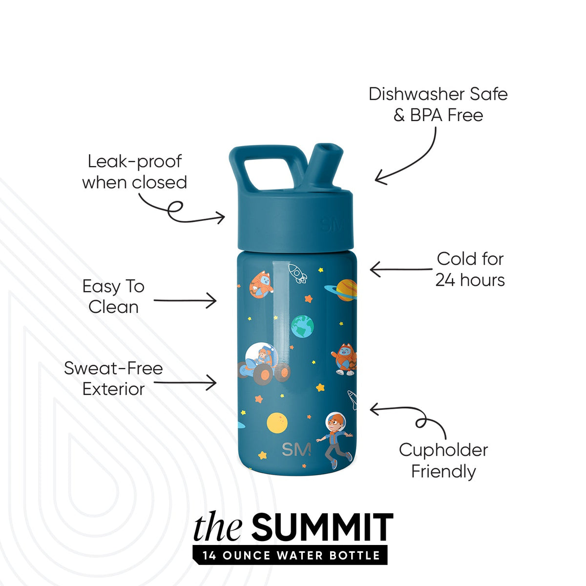 Summit Kids Water Bottle with Straw Lid